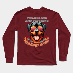 Fur-tastic Style: Cool Dog Chic Long Sleeve T-Shirt